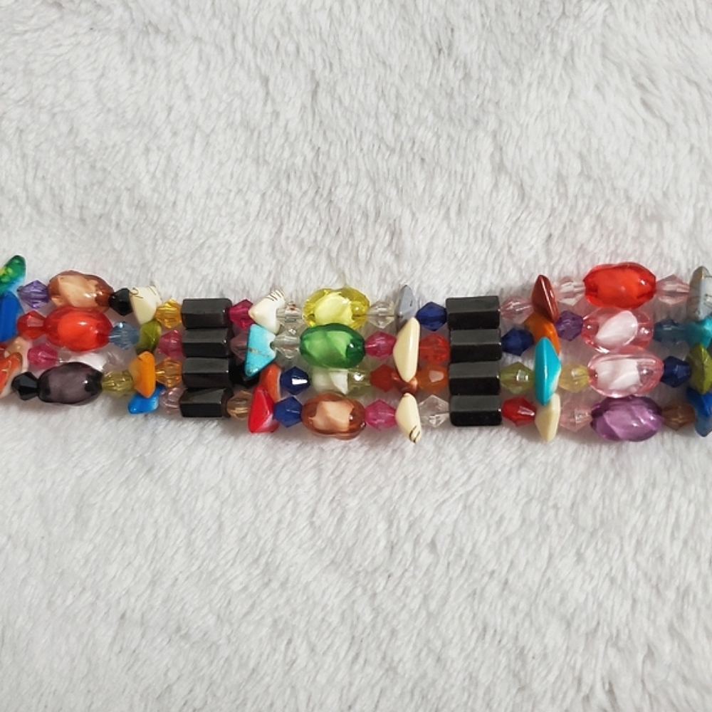 Hematite Magnetic Colorful Wrap Bracelet Necklace - Picture 5 of 8